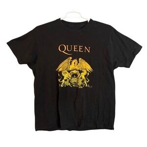 Queen Band T Shirt Black Official Merch Eagle Crest Logo Mens XL
